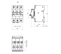 Aptomat MCB 3P 25A, 32A, 40A 6kA Panasonic