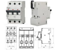 Aptomat MCB 3P 50A, 63A 10kA Panasonic