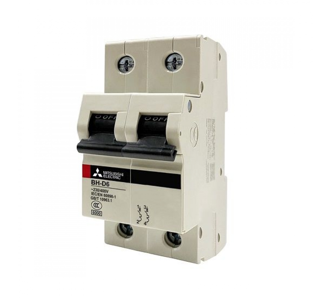 MCB Mitsubishi BH-D6 2P 32A 6kA C N Việt Trung Đức